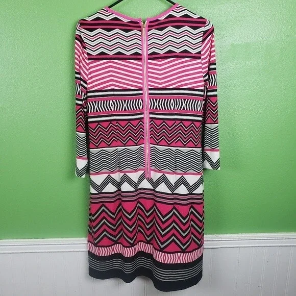 Eliza J pink abstract geometric design short dress size 8 - Picture 2 of 10